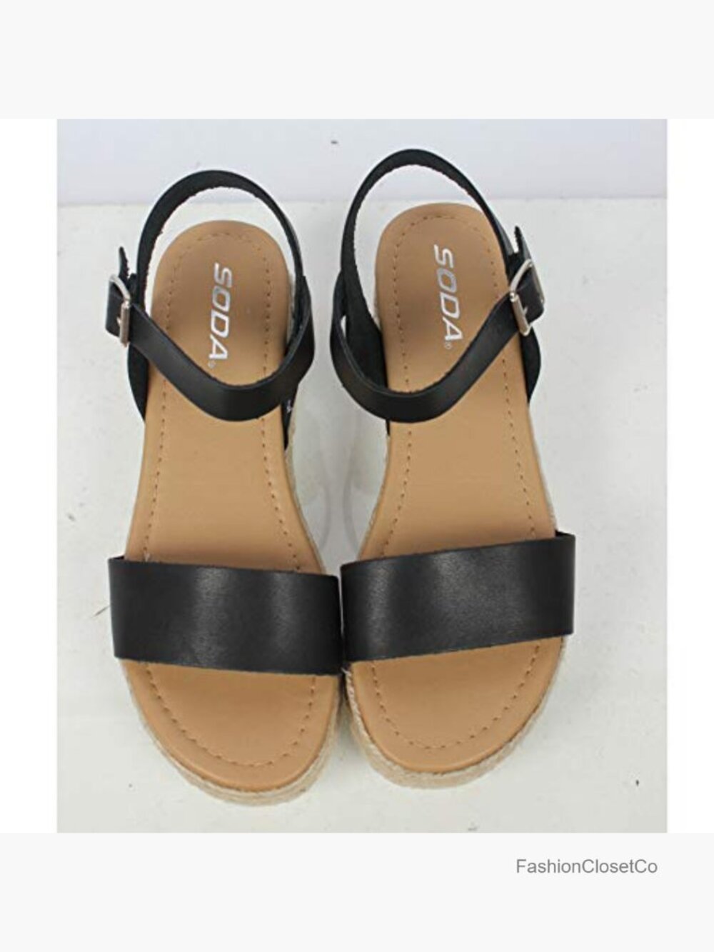 Open Toe Buckle Ankle Strap Espadrilles Flatform Wedge Casual Sandal - Picture 3 of 7